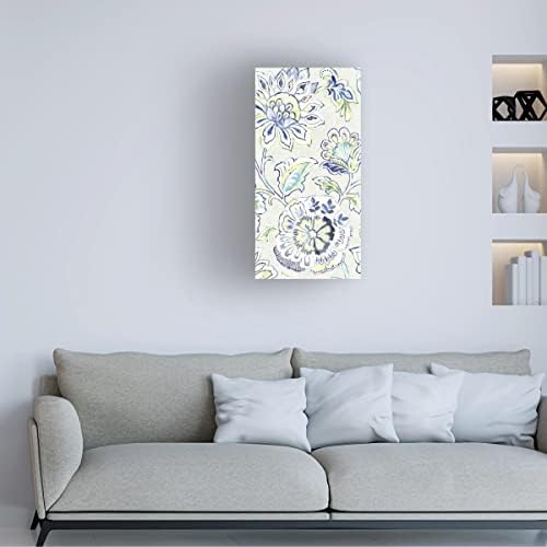 Marca registrada Belas artes 'Botânica Fern Xi Blue' Arte de tela por portfólio de maçã selvagem