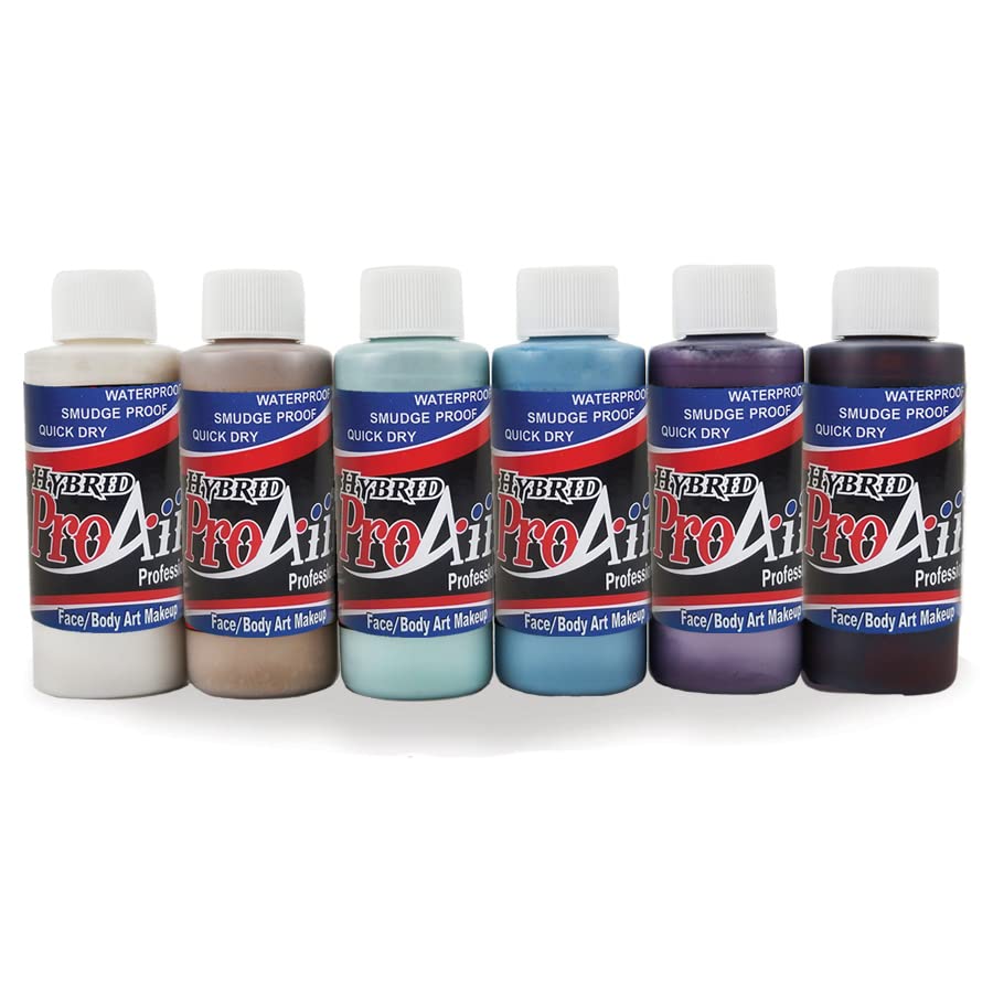Maquiagem de pintura de rosto - maquiagem resistente à água Proaiir - Terceiro conjunto de 6 cores de zumbi