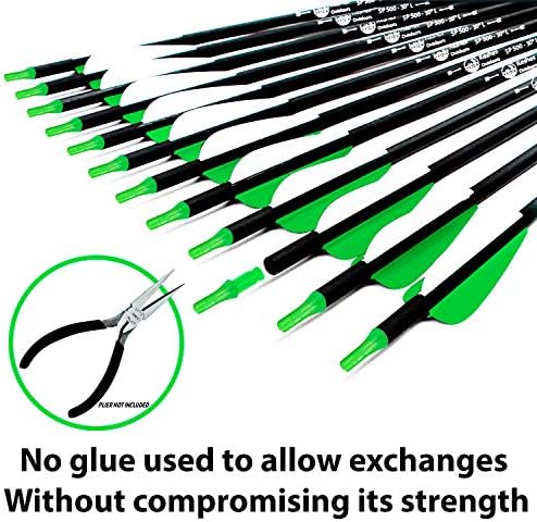Keshes Archery Carbon Arrows para arcos compostos e recurvados - 30 polegadas para crianças e adultos Target Practice Arrow - Removável Nock & Tips Points