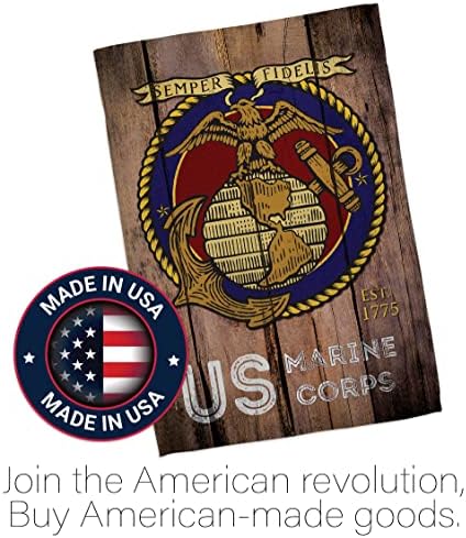 Angeleno Heritage FK137083-BO Us Marine Corps Americana Military Decorative Vertical Flags Kit, 1 x House & 1