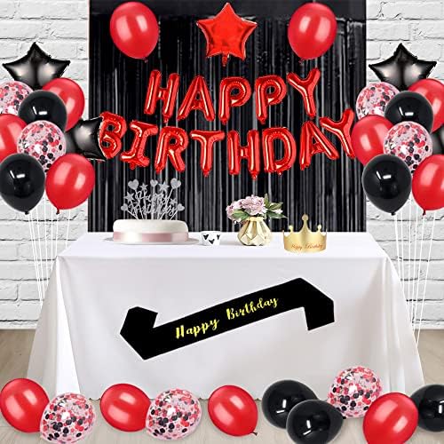 FancyPartyShop de 17º aniversário decorações de festas suprimentos vermelhos pretos mais tarde balões