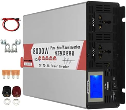 Inversor máximo de 8000w Power DC 12V/24V/48V/60V para AC 220V Inverter de energia do carro 2 Setor
