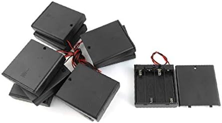 X-Dree 10pcs 4 x Bateria AA Bateria do suporte da bateria Contêiner W On/Off Switch (10 pz 4 x bateria AA