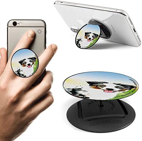 Austrália Shepherd Puppy Phone Grip Cellphone Stand se encaixa no iPhone Samsung Galaxy e mais