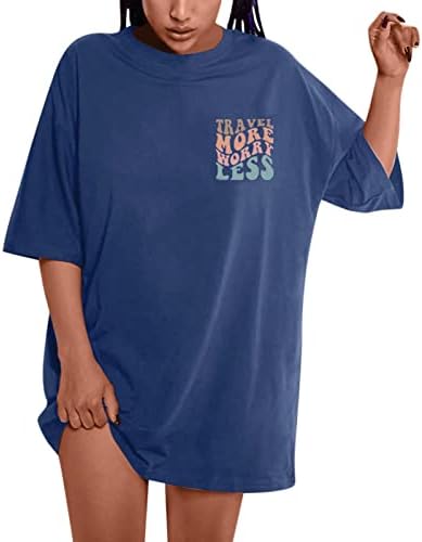 Camisetas T para Mulheres Summer Summer Fit Fit Gráfico Trendy Casual Crew Neck Camisetas leves de manga