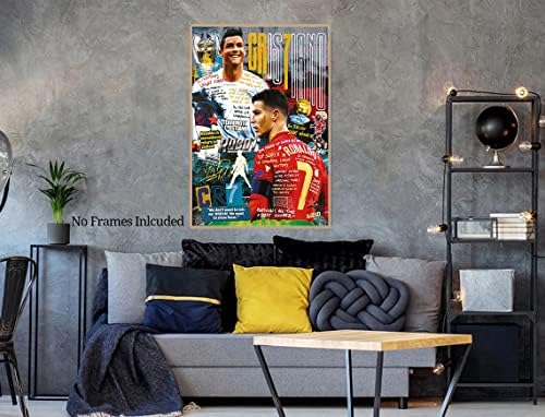 Niiorty Cr7 Cristiano Ronaldo Poster, Arte da parede de lona da estrela do futebol motivacional, arte