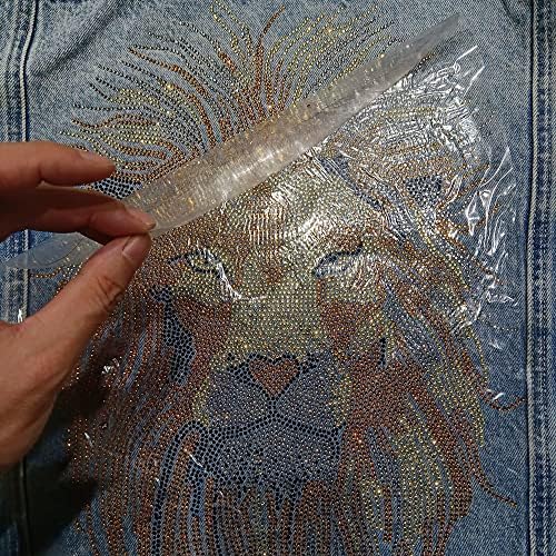 Leão requintado requintado de moda brilhante pasta de pano grande diamante lantejtrinho de lantejoutas de roupas de t-shirt Diy Camiseta Acessórios para roupas
