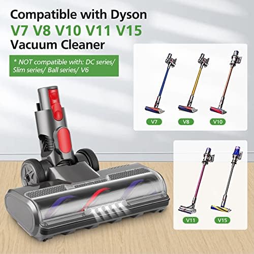 Ecleanfy para Dyson V7 Ancontamento do piso do motorhead para Dyson V7 V8 V10 V11 V15 Vacuum Cleaner com 5 faróis