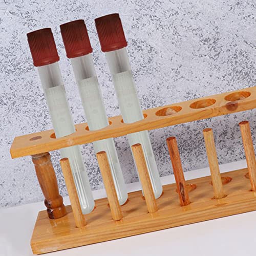 Mikikit Test Tube Solder, Wooden 12 Tents Test Tube Rack Ponto Pen Stand Stand School Laboratory Supplies