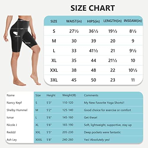 Shorts de motociclista nexiepoch para mulheres com bolsos - 8 de tamanho alto de cintura alta shorts para treino de ioga no verão