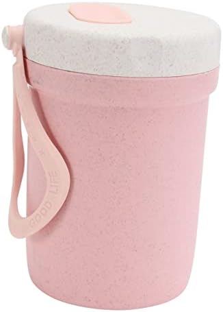 Zerodeko 1pc sopa lata de xícara de xícara de xícara de xícara de copo portátil jarra de vácuo xícara de vácuo PP Micro-Wave forno rosa tigela fresca