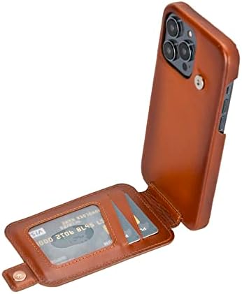 Blackbrook iPhone 14 Pro Max Case With Wallet - Edmonds Full Grein Leather iPhone 14 Pro Max Credit Card, carteira protetora dobrável com fecho magnético - 4 slots de cartão de crédito - MagSafe compatível