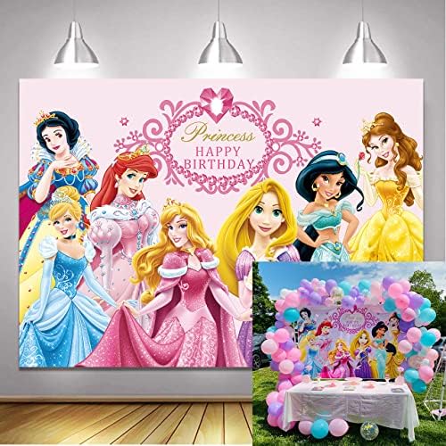 GCH Princess Backdrop Pink Baby Shower Beddrop para Girl 1st Birthday Photography Background