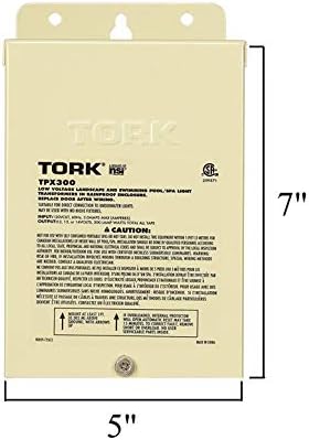 NSI Tork TCX100 Transformador de segurança de 100 watts de baixa tensão para piscina/spa interna/externa, paisagem e produtos de iluminação submersível, compatíveis com LED, bege
