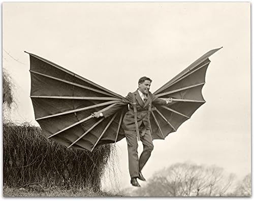 Lone Star Art Man tentando voar bizarro estranha foto vintage - 11x14 impressão sem moldura