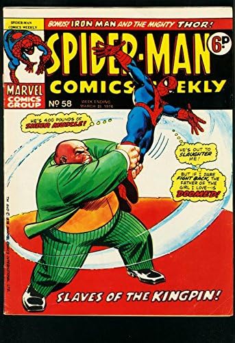 Comics Spider-Man Weekly 58 1974-Romita-Kirby-British-Iron Man-Thor Fn