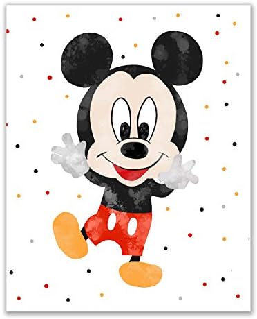 Mickey Mouse Berçário Decoração de parede - Conjunto de 6 impressões artísticas - Minnie Donald Daisy Plutão e Fotos Originais Originais Pateta