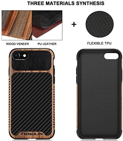 Tendlin Compatível com iPhone SE 2022 Case /iPhone SE 2020 Case /iPhone 8 Case /iPhone 7 Case Wood Grã