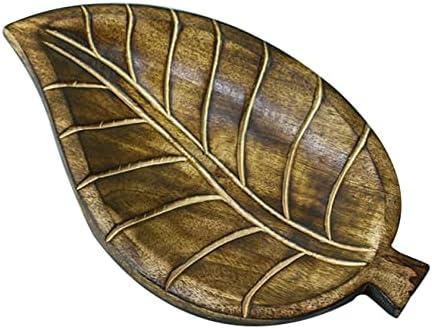 Ajuny Decorative Wooden Bandey Platter para servir lanches frutas esculpindo presentes em casa