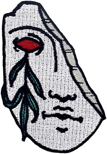 O canteiro de rosto bordado com apliques de apliques de ferro em costura no emblema