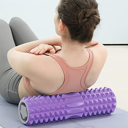 Rolos de espuma de Yebaiyao para massagem muscular, rolo de ioga para alongamento para dor nas costas, roda de