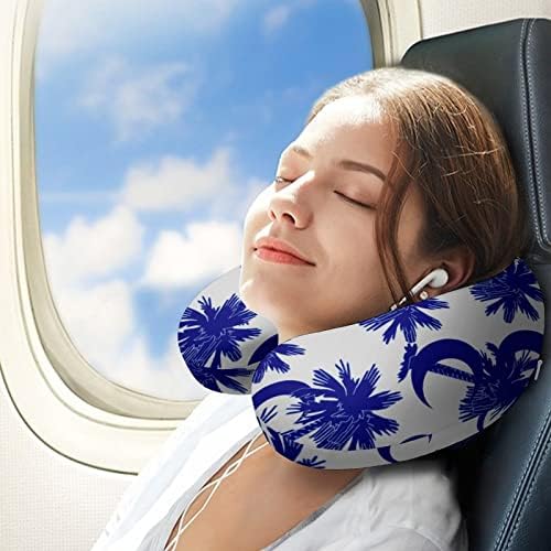 Carolina da Carolina do Sul Bandeira Palm Travel Neck Pillow Memória de espuma de espuma Cubro de cabeça