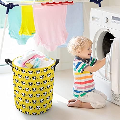 Cute Panda Bear Casçamento dobrável de lavanderia grande cesto de lavanderia Organizador de brinquedos