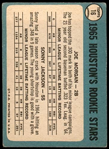 1965 Topps 16 Os novatos de Houston Joe Morgan/Sonny Jackson Houston Astros Fair Astros