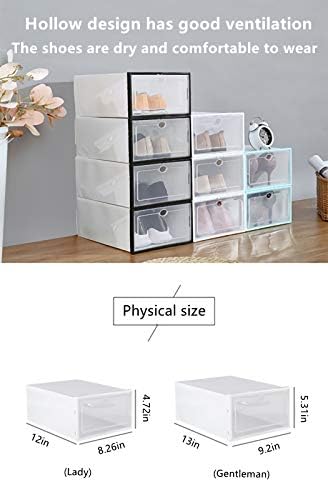 Caixas de armazenamento de sapatos Kuanci, caixas de armazenamento de plástico transparente, organizador de contêiner de sapatos （6 peças）