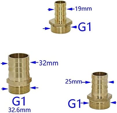 Adaptador do conector da mangueira Adaptador de tubo de bronze Frea masculina G1 a 16mm 19mm 25mm 32mm