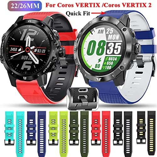 SERDAS 22 26mm Smart Watch tiras para Coros Vertix 2 Soft Silicone Smartwatch para Garmin Fenix ​​6 5x 6x Pulseira de pulseira Coros