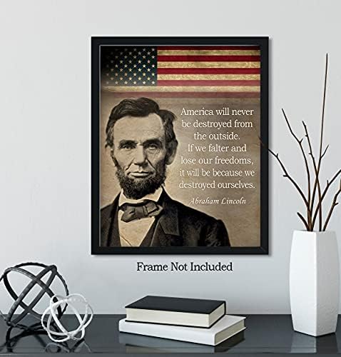 Govivo Abraham Lincoln Citação Histórica - Presidente patriótico americano Decoração de Wall Decor Art