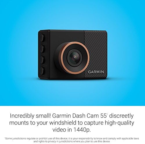 Garmin Dash Cam 55, tela de LCD de 1440p 2.0 , câmera de painel extremamente pequena habilitada